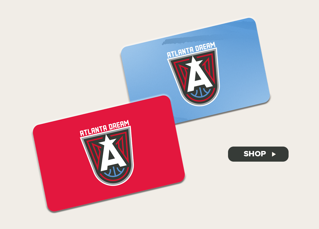 Red and Blue Gift Cards with Shop Button to Purchase electronic digital gift cards.